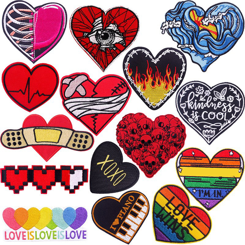 Embroidery Design Love - Дизайнерские нашивки в стиле панк с