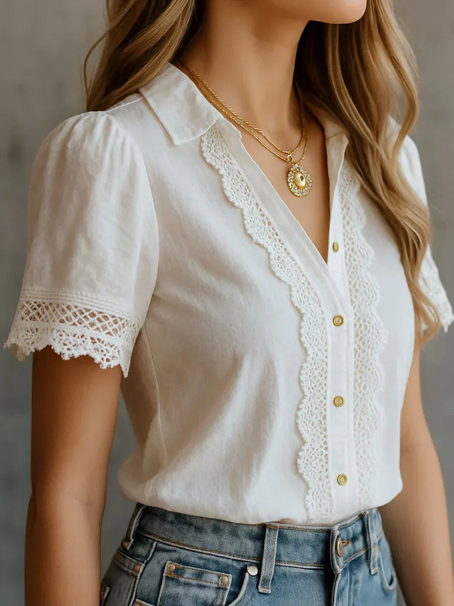 Embroidery Uniforms - Элегантные женские рубашки, повседневные однотонные блузки