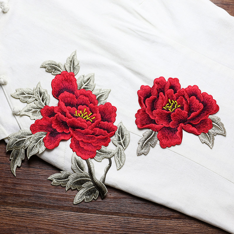 Embroidery Yellow Dress - 1 пара красных, розовых, желтых вышитых