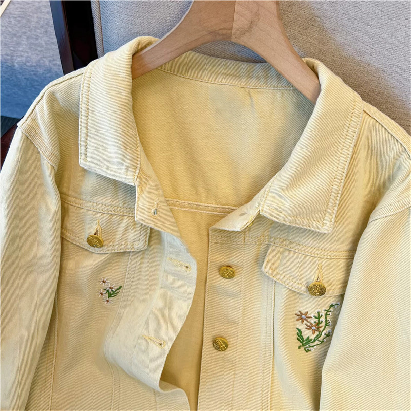 Корейская винтажная джинсовая  – обзор и цена Embroidery Jacket Jeans