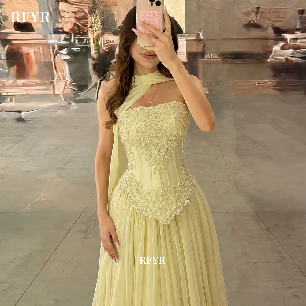 Желтое вечернее платье RFYR с  – обзор и цена Embroidery Yellow Dress