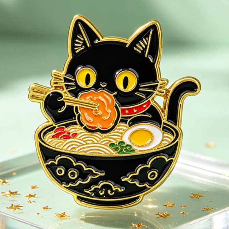 Милый черный кот, едящий лапшу – обзор и цена Embroidery Wallpaper