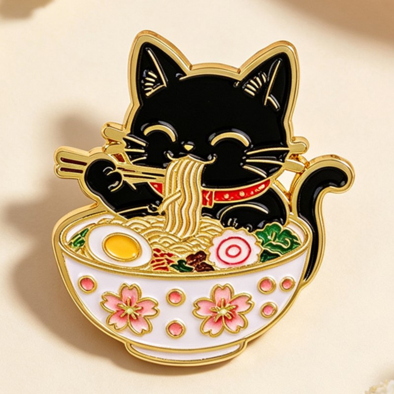 Милый черный кот, едящий лапшу – обзор и цена Embroidery Wallpaper