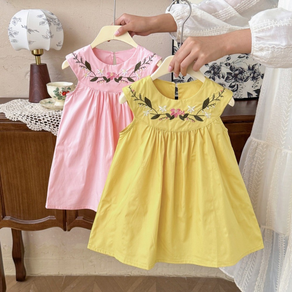Новые летние повседневные плат – обзор и цена Embroidery Yellow Dress